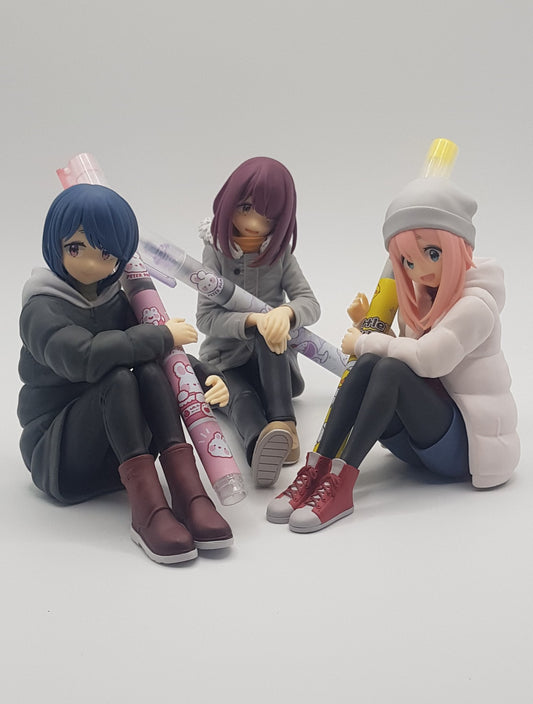 Rin Shima, Ayano Toki & Nadeshiko Kagamihara Figuren Set - Laid-Back Camp / Yuru Camp - Pen Holder / Stiftehalter - Banpresto