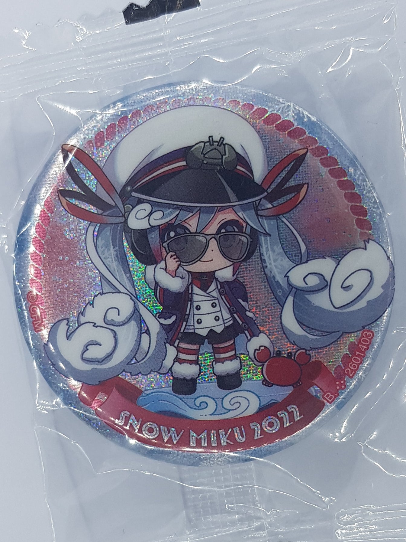Hatsune Miku Button - Vocaloid - Badge - Gashapon Kuji Snow Miku 2022 - Bandai